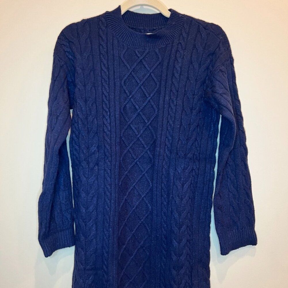Hollister Navy Cable-Knit Sweater Dress